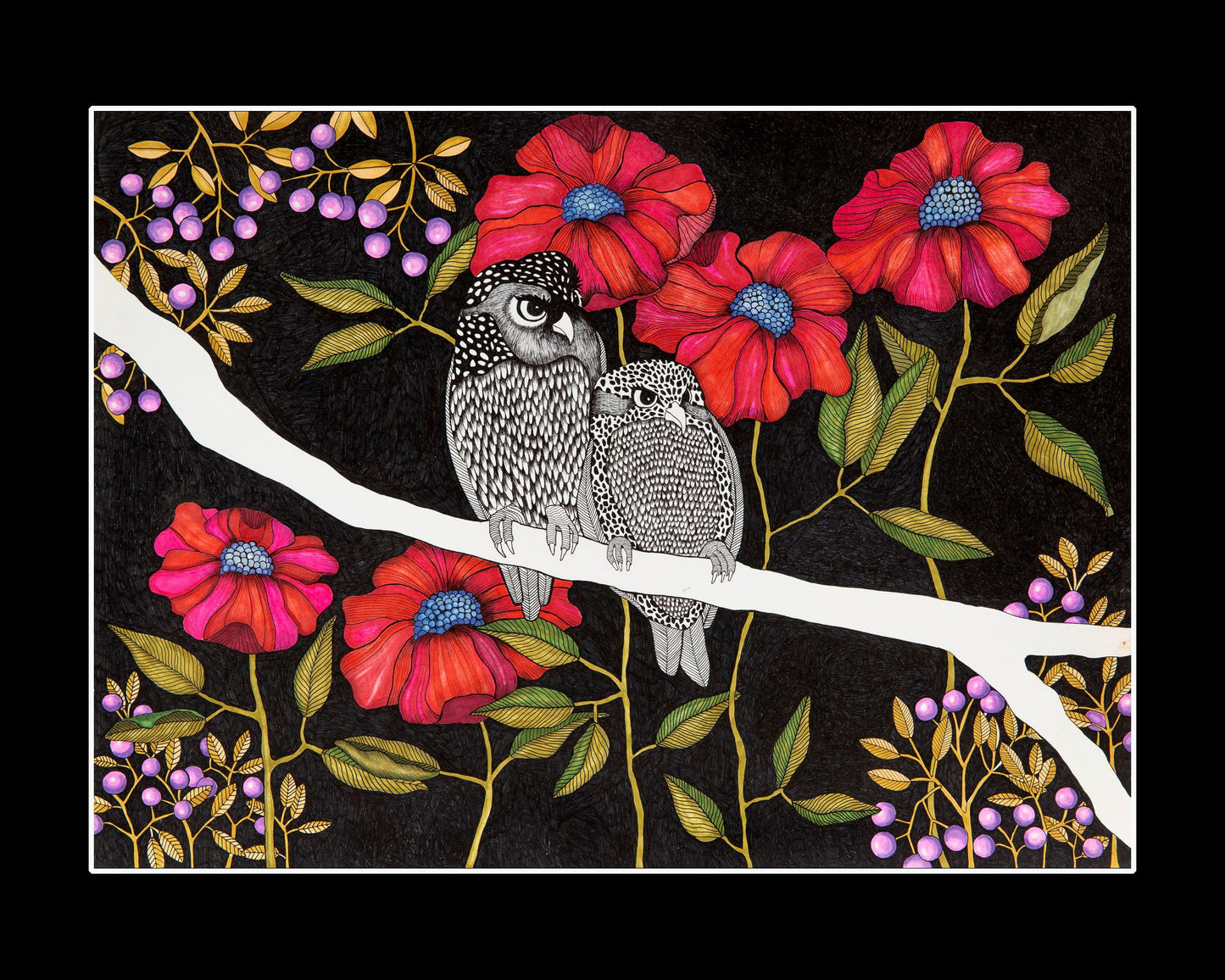 Arga ugglor 34x47 cm