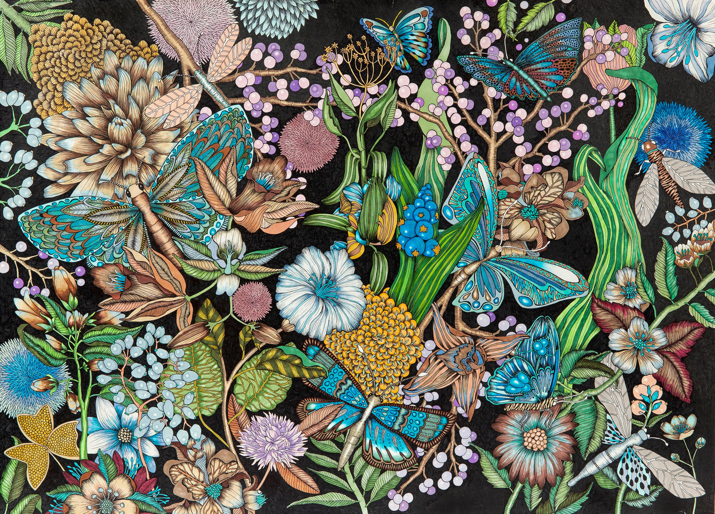 Turkosa fjärilar 67x48 cm