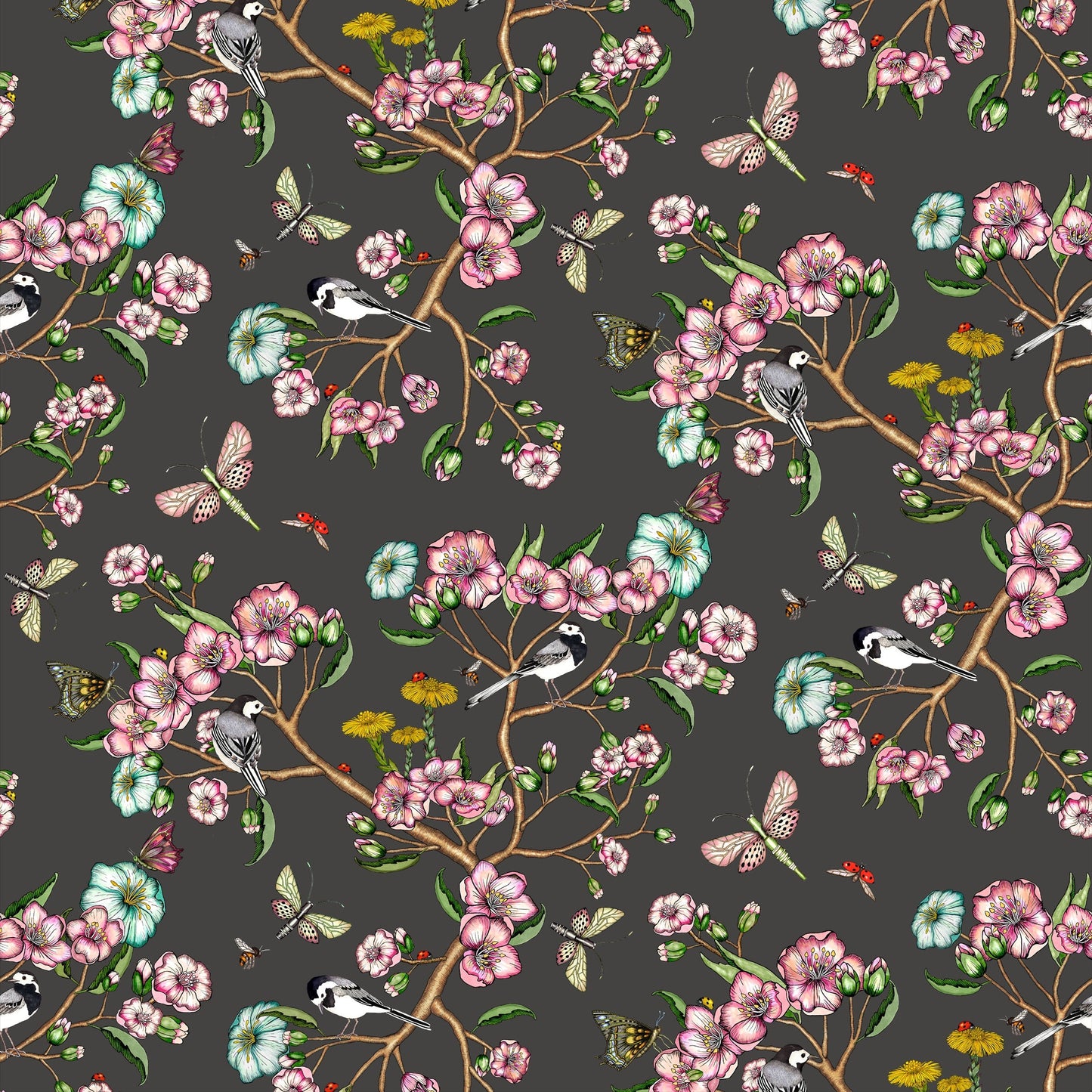 Fabric Wagtails Spring