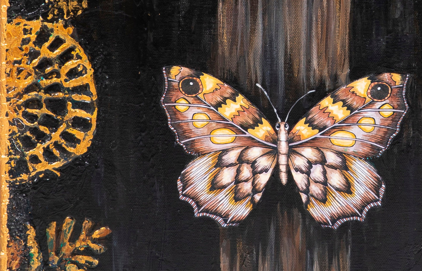 Fem fjärilar 40x120 cm