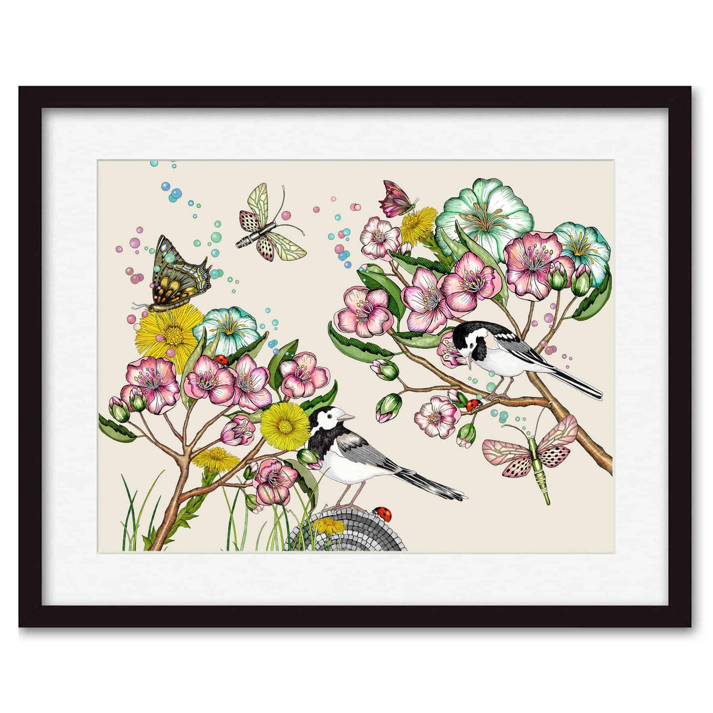 Art Print Wagtails Spring