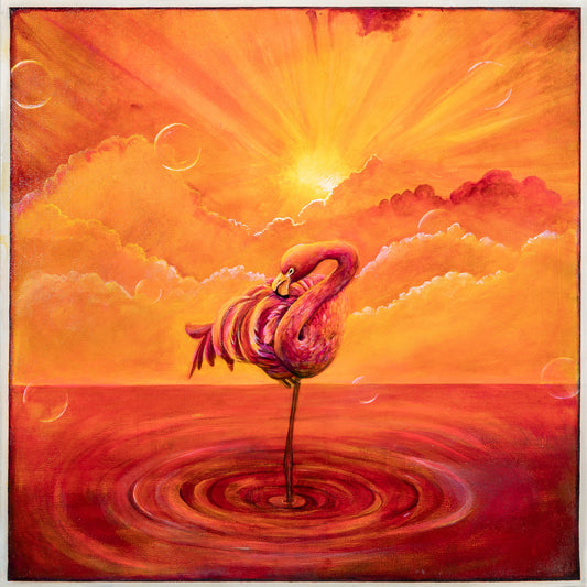 Sunset Flamingo 50x50 cm
