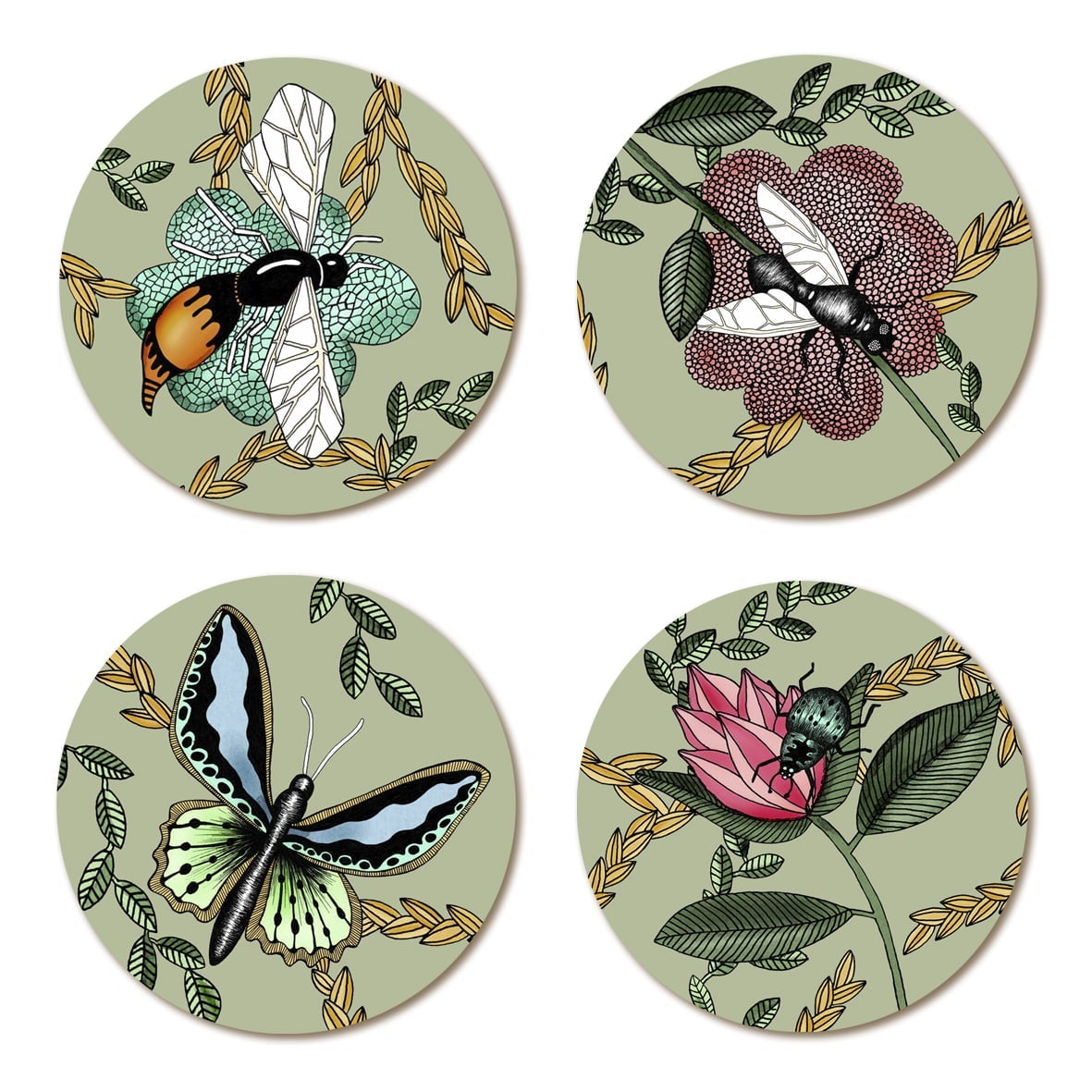Coasters Bugs and Butterflies