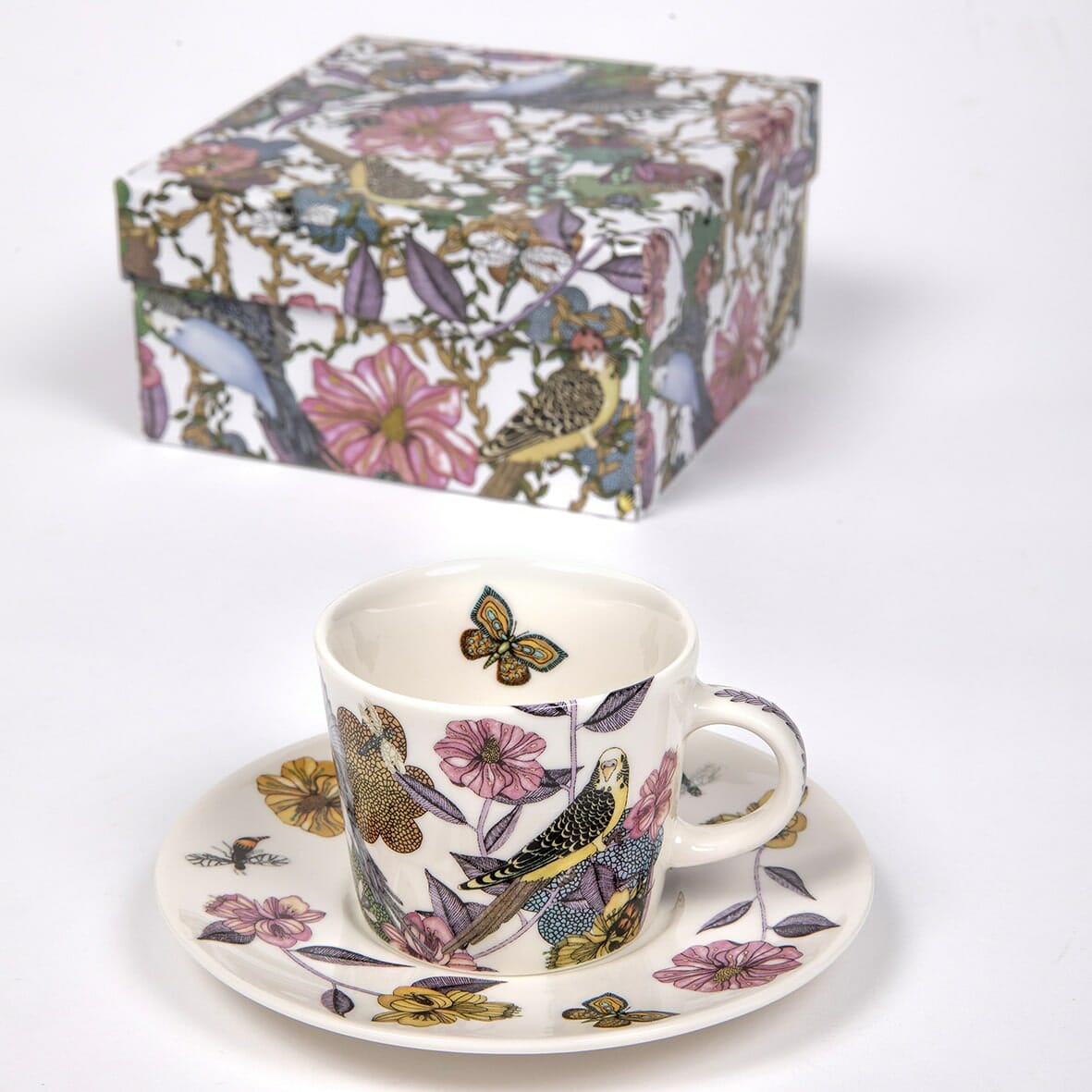 Espresso cup with saucer - Budgies