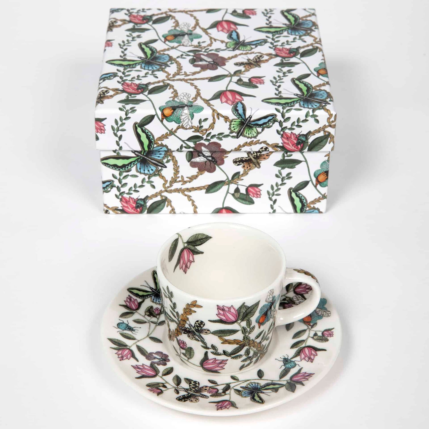 Espresso cup with saucer - Bugs And Butterflies