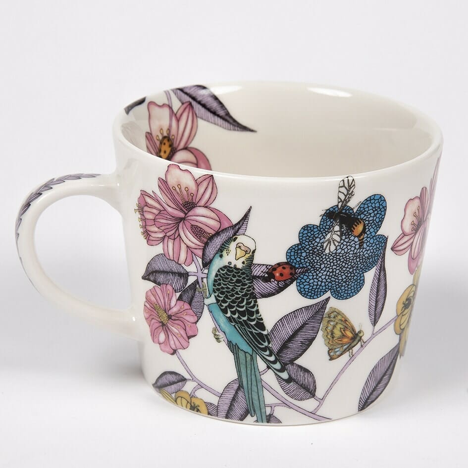Coffee cup with saucer - Budgies