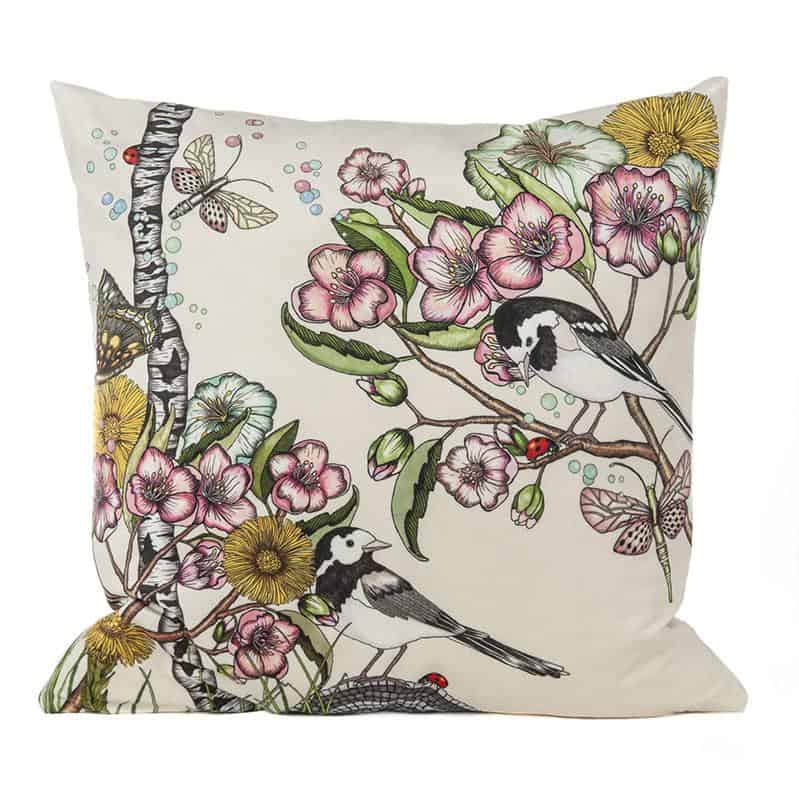 Cushion cover Wagtails Spring